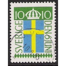 Fa 469: 10 ö green, blue & yellow The Swedish Flag Day.