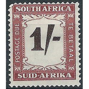 South Africa 1958 D44 1/- Black Brown & Purple Brown Postage Due Mounted Mint ..
