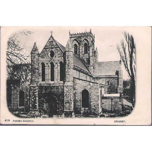 Grimsby, Lincolnshire - Parish Church - undivided back postcard c.1901