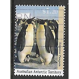 AUSTRALIA ANTARCTIC TERR 1992 $1.20 EMPEROR PENGUINS WITH CHICK SG 95 FINE USED