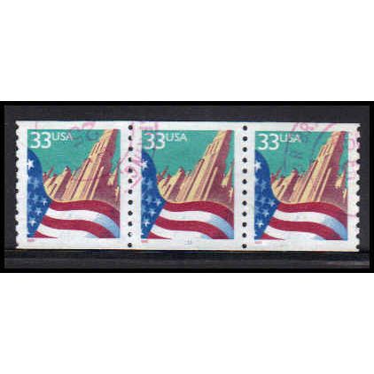 Used 3280 33c U.S. Flag Over City Very Fine PNC 1111/3 PA4048
