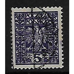 POLAND 1929 5q VIOLET SG 276 FINE USED#2