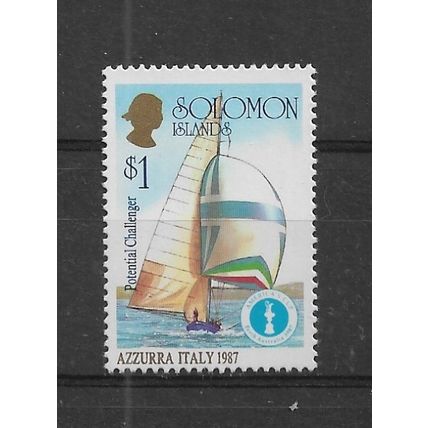 SolomonIslands.Potential Challenger."Azzurra,Italy" 1987 stamp.UM/Mint.Jan23