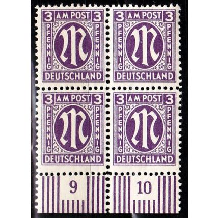 GERMANY Alliiert AmBri [1945] MiNr 0017 a C ( **/mnh ) [01] 4er
