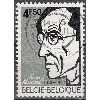 Belgique 1972 Michel 1704 O Cote (2008) 0.25 € Frans Masereel Sculpteur sur bois