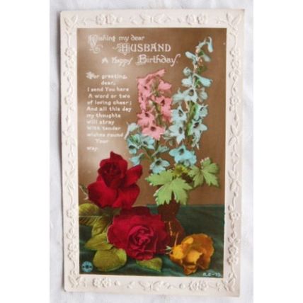 1931 Greetings postcard - Happy Birthday Husband