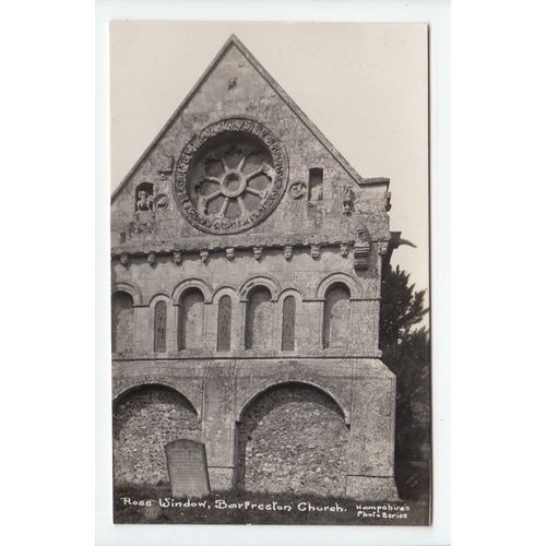 Rose Window Barfreston Church Postcard RP Kent