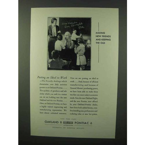 1931 Oakland Pontiac Cars Ad - Putting Ideal to Work