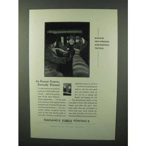 1931 Oakland Pontiac Cars Ad - An Earnest Purpose