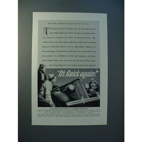 1937 Buick Car Ad - It's Buick Again!