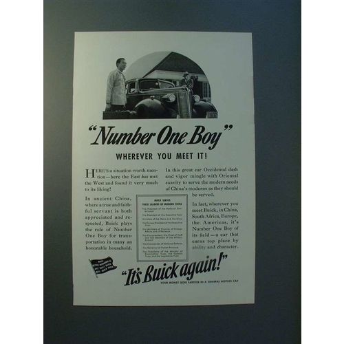 1937 Buick Car Ad - Number One Boy Wherever!