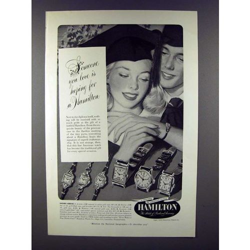 1950 Hamilton Judith, Olivia, A-6, Wesley Watch Ad!