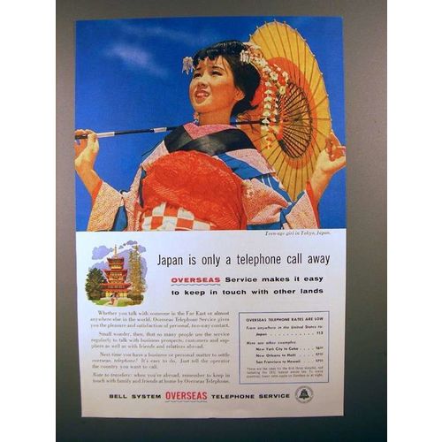 1956 Bell Telephone Ad - Japan is Only a Call Away