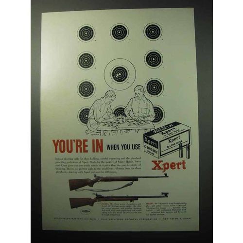 1958 Winchester Ad - 75, 62 Rifle; Western Xpert Ammo