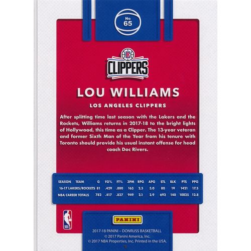 2017-18 Donruss 65 Lou Williams Los Angeles Clippers