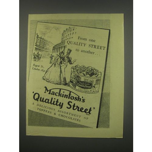 1949 Mackintosh's Quality Street Toffees & Chocolates Ad