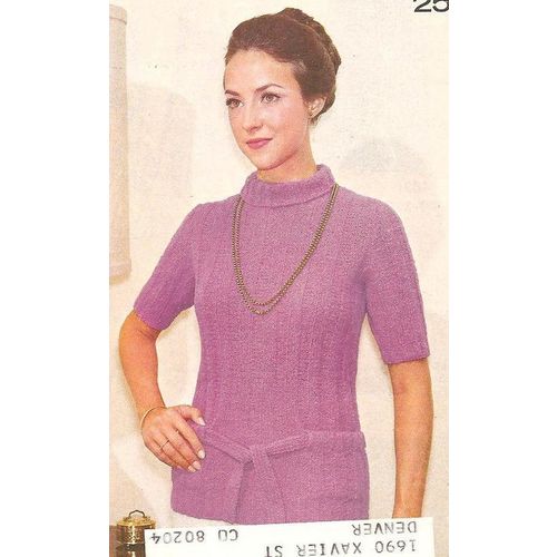 Knit Sweater Pattern Ribbed Turtleneck Pullover