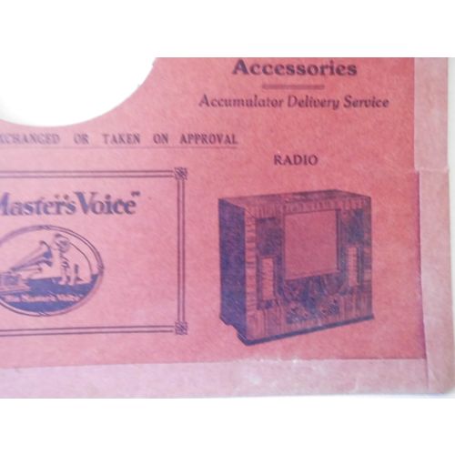 HMV..10" GRAMOPHONE RECORD CARD SLEEVE. BURCH & SONS, BROOK STREET TAVISTOCK