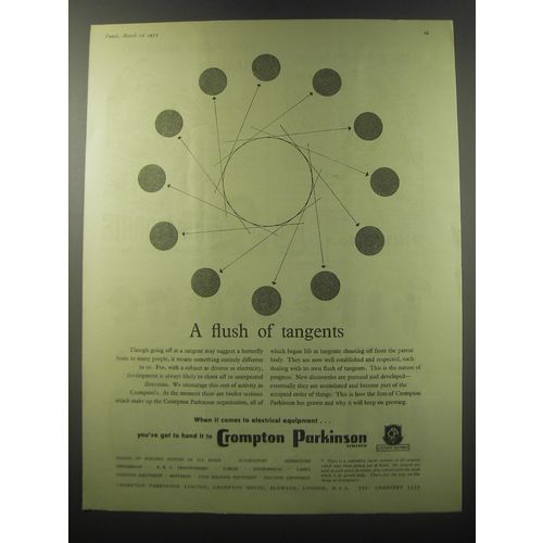 1955 Crompton Parkinson Limited Ad - A flush of tangents
