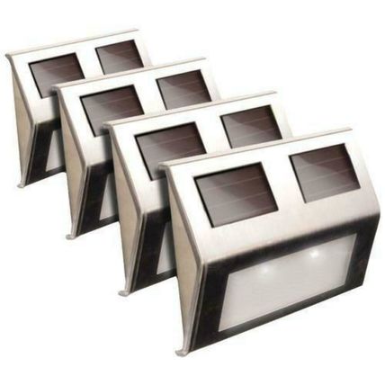 Maxsa Innovations Solar Deck Lights, 4 Pk (stainless Steel) (pack of 1 Ea) X