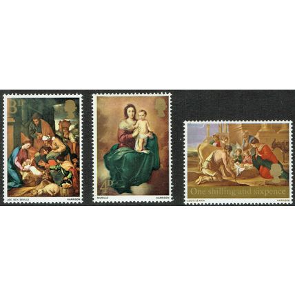 1967 Christmas set 3v SG756-758 UM
