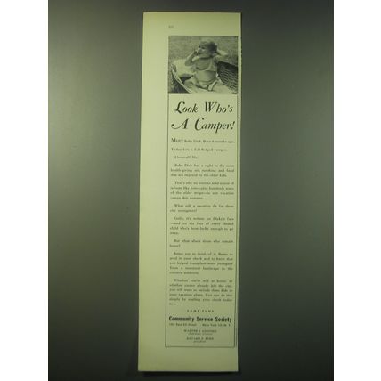 1948 Camp Fund Community Service Society Ad - Look who's a camper!
