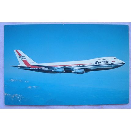 postcard of Boeing 747 Wardair Canada