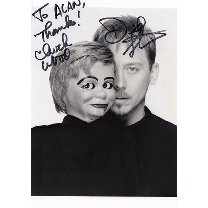 David Strassman Chuck Wood Ventriloquist Hand Signed Photo