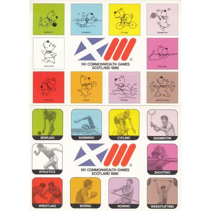 1986 Scottish Commonwealth Games Scotland Events 2x Postcard s