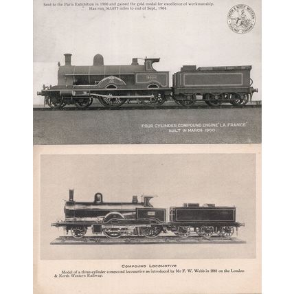 Four Cylinder Compound Engine 2x Antique Train Postcard s