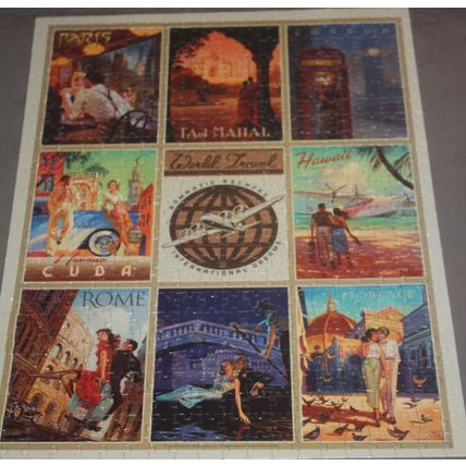 Americanflat World Travel Romantic Escapes 500 Piece Puzzle - Complete