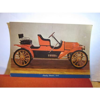 1910 STANLEY STEAMER CAR veteran car unused postcard Henry Ford museum #