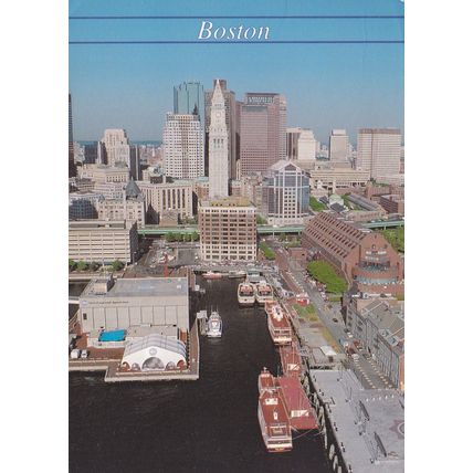 Long Wharf Boston Massachusetts United States Postcard posted 1991 creased
