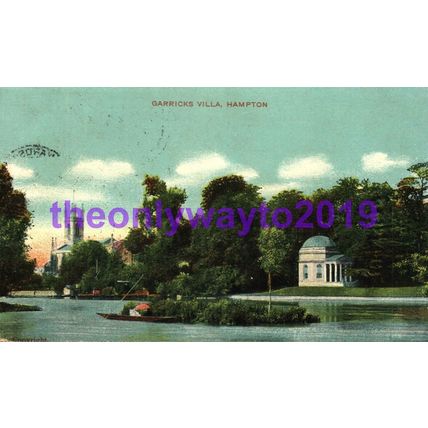 Garricks Villa, Hampton, Surrey, GD & DL Postcard 1911