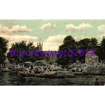 Garricks Villa, Hampton, Surrey, Postcard 1912