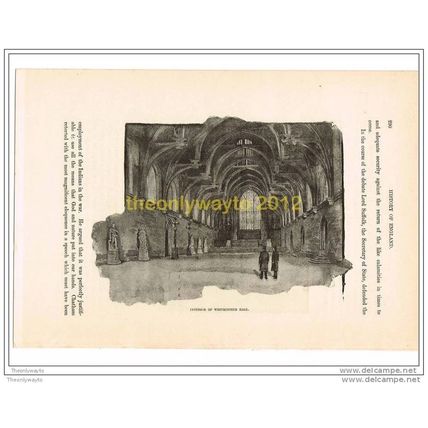 INTERIOR OF WESTMINSTER HALL, LONDON, ENGLAND, Illustration, c1870