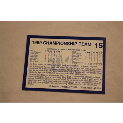 1969 Championship Team 1991 Collegiate Collection UCLA NO. 15