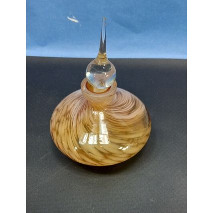 VINTAGE CIRCULAR SPIRAL PERFUME BOTTLE GLASS STOPPER & DAUBER