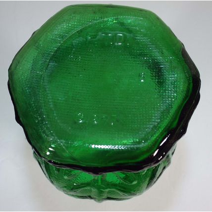Vintage Emerald Green Glass Vase w/ Vine Leaf Design - FTD 1976 - 10” Tall