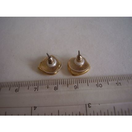Vintage Earrings Cream Enamel Peardrop Pierced Retro 1970's Studs