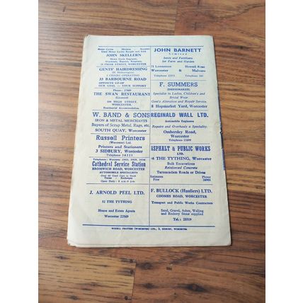 1960/61 Worcester City vs Yeovil Town - Southern League ** FREE P&P **
