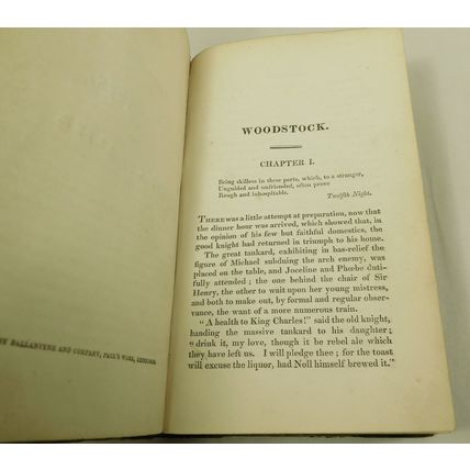 Antique Leather Book Walter Scott Waverley Woodstock 1832 Vol 1 Waverley XL