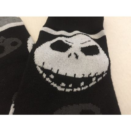 Disney Nightmare Before Christmas Jack Skellington Black Crew Socks Shoe Size 8-