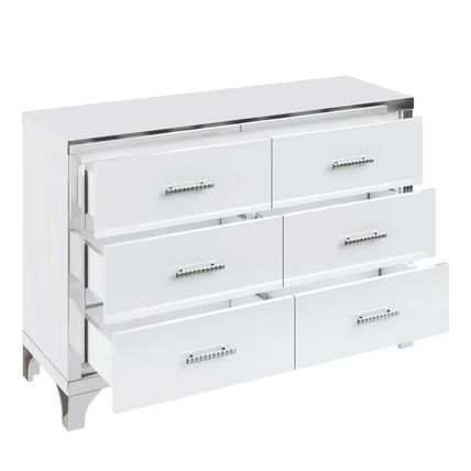 4-Piece Modern Bedroom Set – Upholstered Bed with Storage, 2 Nightstands & Dress