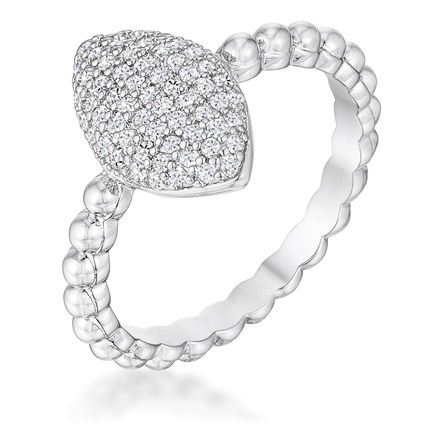 3Ct Beautiful Oval-Designed Rhodium Ring With Clear CZ