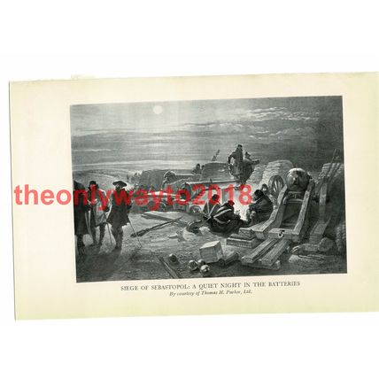 Siege of Sebastopol, Quiet Night the Batteries, Book Illustration (Print), 1934
