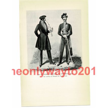 3rd Hussars, Officers in Undress 1830, Book Illustration (Print), 1934