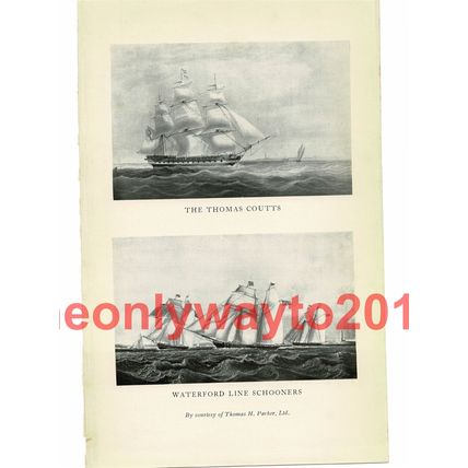 Thomas Coutts and Waterford Line Schooners, Book Illustration (Print), 1934
