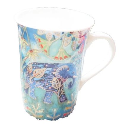 Elephant Mug Fine China & Coaster Set Boxed Gift Penny Gaj Design Tableware