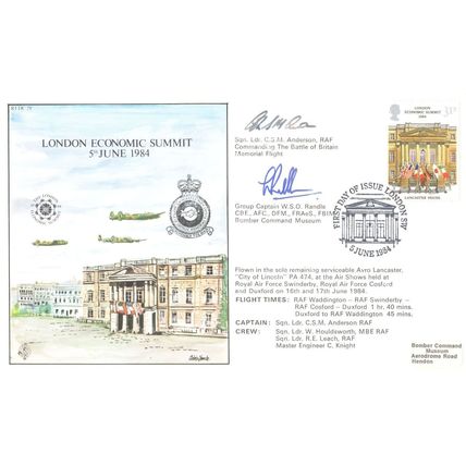 London Economic Summit W.S.O Randle C.S.M Anderson Hand Signed FDC